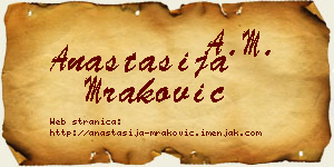 Anastasija Mraković vizit kartica